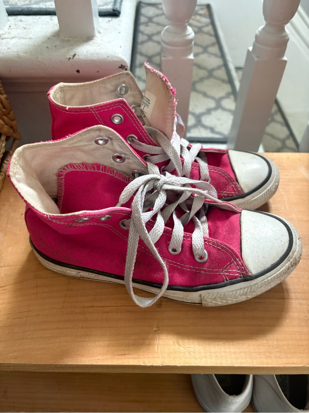 Converse Kids High-Top Canvas Sneakers in Hot Pink